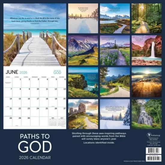 TF Publishing 13.5"x14.5" 2026 Paths to God Wall Calendar image {4}