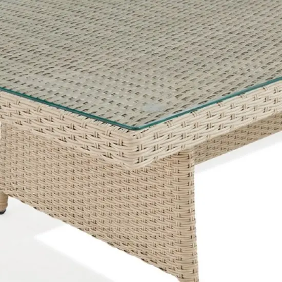 Canaan 2pc Outdoor Wicker Corner Sectional Seating Set Cream - Alaterre Furniture image {6}