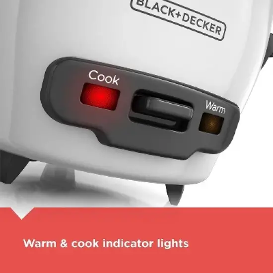 BLACK+DECKER 16-Cup Rice Cooker, 8-Cup Uncooked Rice, Steaming Basket, Removable Non-Stick Bowl, One Touch, Keep Warm image {1}
