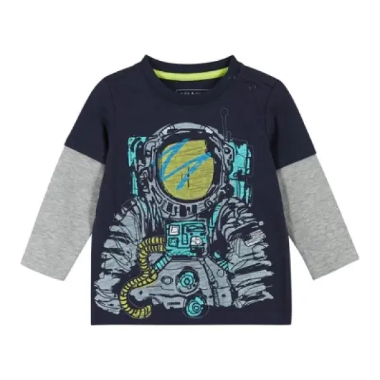 Andy & Evan  Infant  Boys Astronaut Long Sleeve Two-Fer Tee Set image {2}