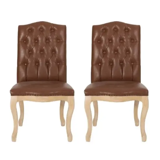2pk Shylo Contemporary Faux Leather Dining Chairs - Christopher Knight Home image {10}