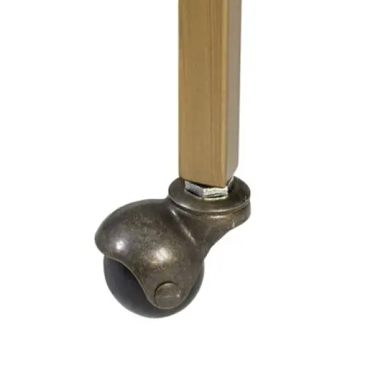 Lionel Two Tier Bar Cart On Wheels Antique Gold - Martha Stewart image {7}