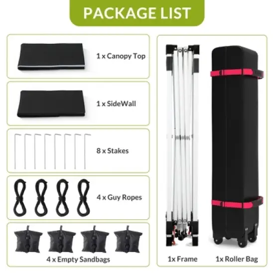 10x10 Pop Up Canopy with Sidewalls for Outdoor, Portable Outdoor Canopy with One Push Setup, Easy Set-Up Waterproof Pop Up Tent for Outdoor Party image {5}
