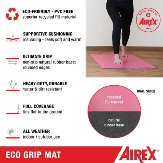 AIREX Exercise ECO Mat Fitness for Yoga, Physical Therapy, Rehabilitation, Balance & Stability Exercises image {1}