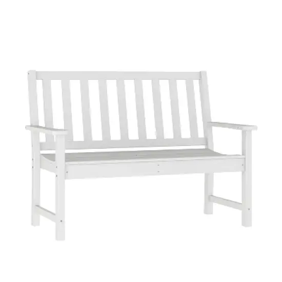 Merrick Lane All Weather Recycled HDPE Bench for Indoor and Outdoor Use image {11}