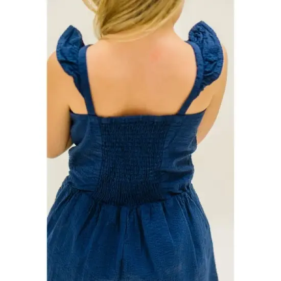 Hope & Henry Girls' Flutter Button Front Romper, Kids image {3}