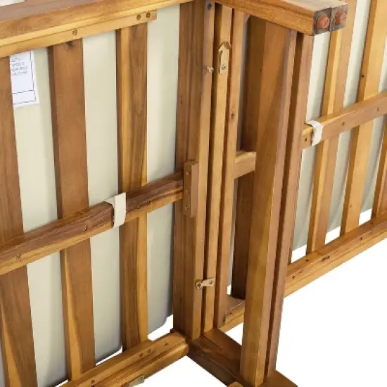 Christopher Knight Home Dorell Outdoor Acacia Wood and Wicker 5 Seater Sectional Sofa Set with Water-Resistant Cushions image {7}