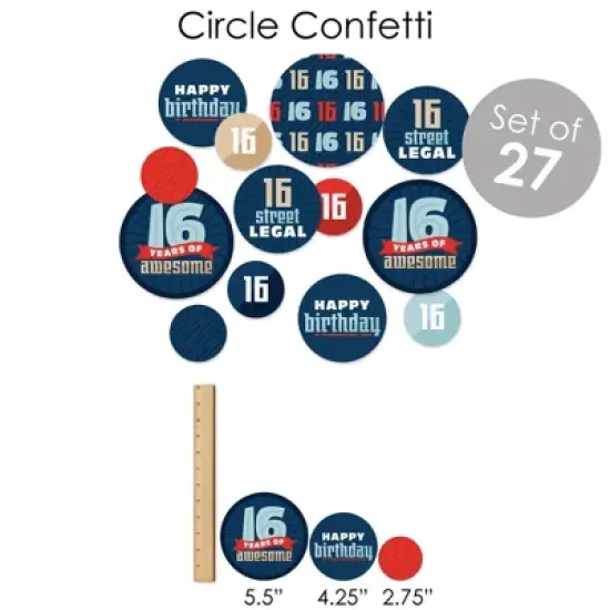 Big Dot of Happiness Boy 16th Birthday - Sweet Sixteen Birthday Party Supplies - Banner Decoration Kit - Fundle Bundle image {5}