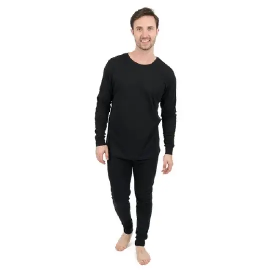Leveret Mens Two Piece Cotton Solid Neutral Color Pajamas image {9}