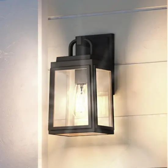 Urban Ambiance Luxury Modern Outdoor Wall Light,  11.875"H x 5.5"W,  Midnight Black Finish, UHP1242 image {9}
