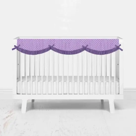 Bacati - Mix n Match Chevron/Dots Long Crib Rail Guard Cover Purple image {1}