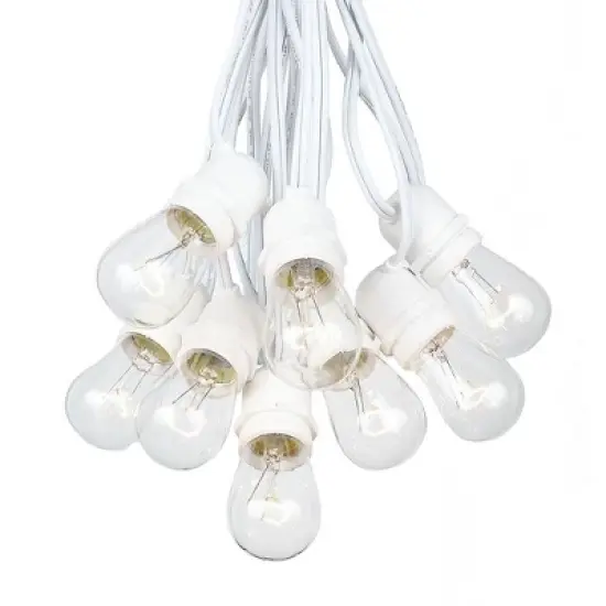 Novelty Lights Edison Outdoor String Lights with 50 In-Line Sockets White Wire 100 Feet image {6}