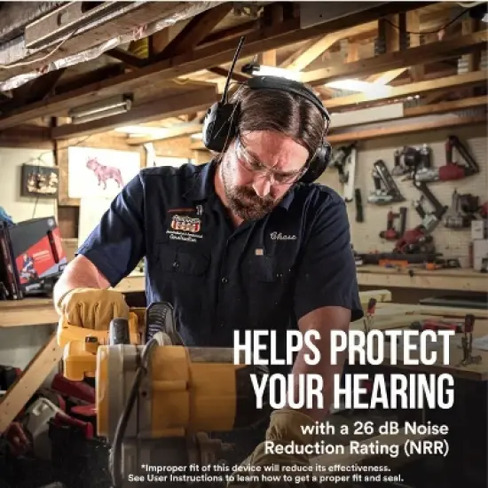 3M Company WorkTunes Connect AM-FM Wireless Hearing Protector with Bluetooth Black image {7}