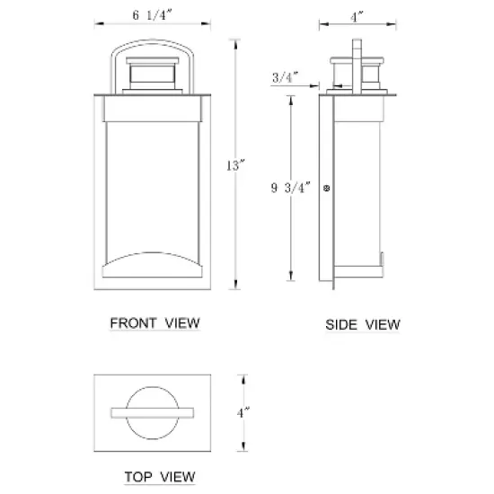 C Cattleya Black Motion Sensor Dusk to Dawn LED Outdoor Wall Lantern Sconce with Bubbled Water Glass image {6}