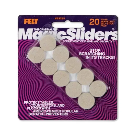 Magic Sliders 20pk 3/4" Round HD Adhesive Self-Stick Pads Oatmeal image {5}