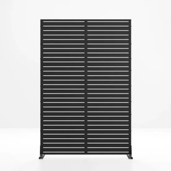 PexFix 72 in. x 47 in. Outdoor Metal Privacy Screen in Louver Pattern in Black image {5}