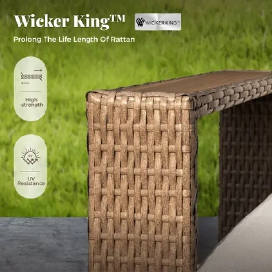 Captiva Designs Outdoor Patio Furniture Sectional Wicker Sofa Conversation Set with 9.8 Inch Thick Cushions image {6}