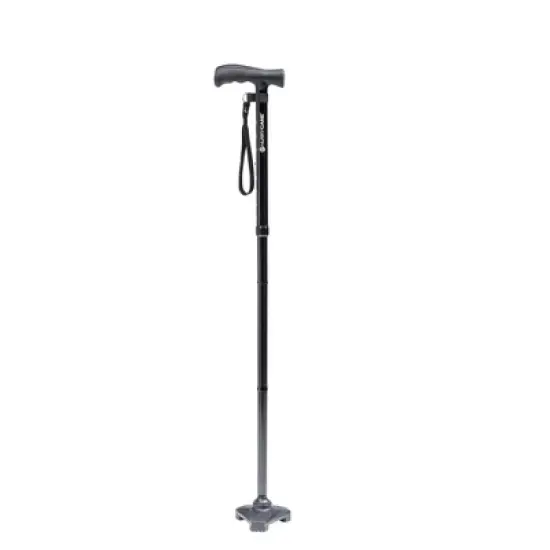 Drive Medical HurryCane Freedom Edition Folding Cane with T Handle, Black image {1}