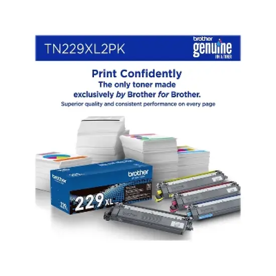 Brother TN229XL Black High Yield Toner Cartridge 2/Pack (TN229XL2PK) image {3}
