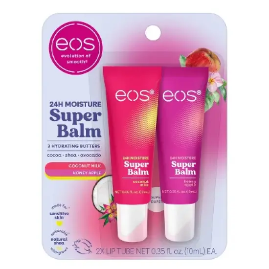 eos 24H Moisture Super Lip Balm - Coconut Milk & Honey Apple - 0.7 fl oz/2pk image {13}