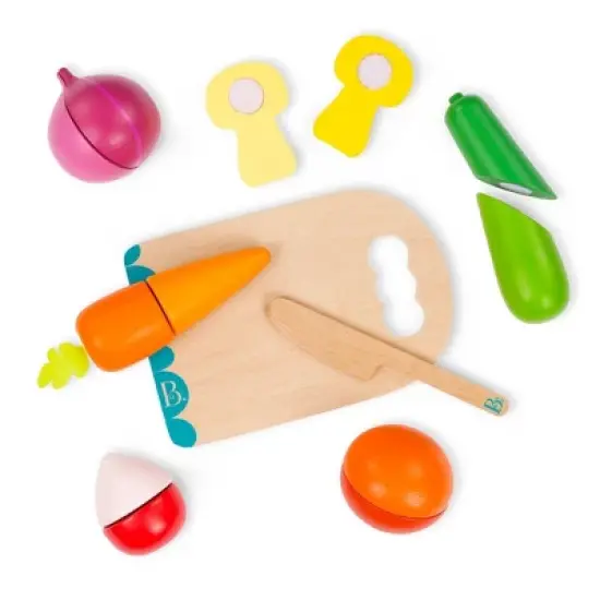 B. toys Wooden Toy Vegetables - Chop 'n' Play image {2}