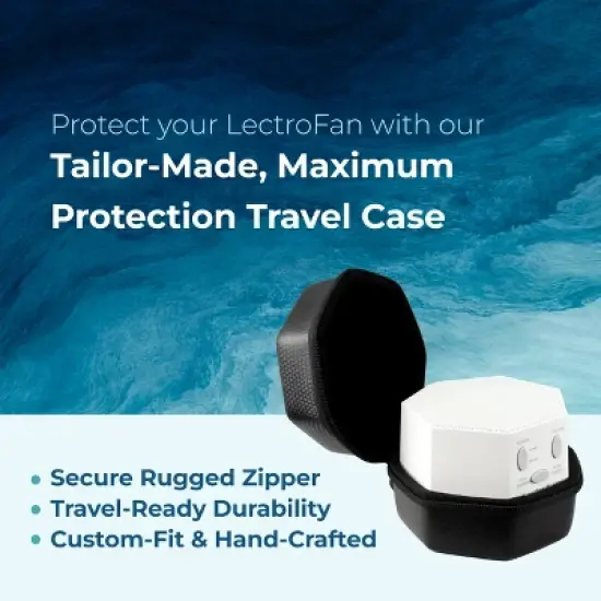 Adaptive Sound Technologies LectroFan Travel Case for Sleep Sound Machine - Lightweight EVA & Silicon Rubber - Zip Close - Black image {1}