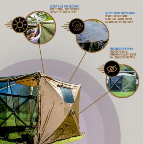 CLAM Quick-Set Screen Hub Tent Wind & Sun Panels, Accessory Only, Green image {3}