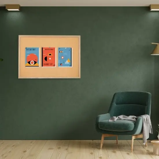 Sunnydaze Cork Bulletin Board with MDF Frame and Pushpins - 47.25" x 35.5" image {7}