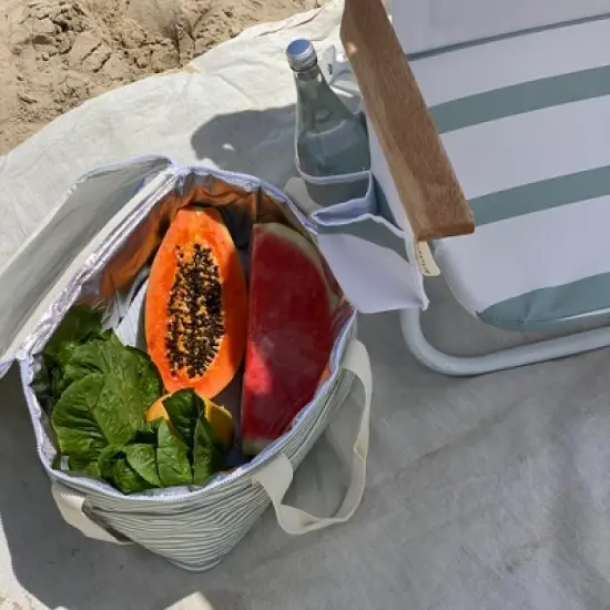 Sunnylife Light Cooler Bag - La Palma Sage Stripe - 4.9Gal, Hot/Cold Insulation image {3}