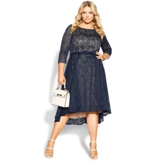 Women's Plus Size  Lace Lover Dress - navy | CITY CHIC image {3}
