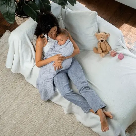 Baby Muslin Blanket, Large 40" X 40" By Comfy Cubs image {3}