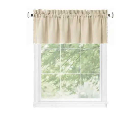 Kate Aurora Coastal Hamptons Living Textured Rod Pocket  Window Valance image {1}