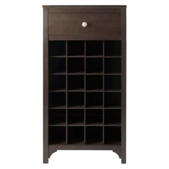Ancona 24 Bottles Drawer Wine Cabinet Wood/Coffee - Winsome image {1}