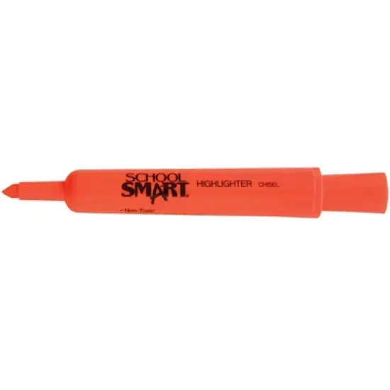 School Smart Tank Style Highlighters, Chisel Tip, Orange, Pack of 12 image {5}