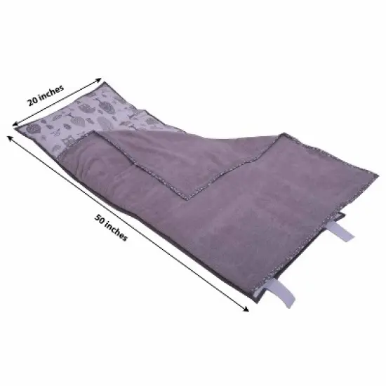 Bacati - Owls Gray Beige Neutral Cotton Toddler Nap Mat image {2}