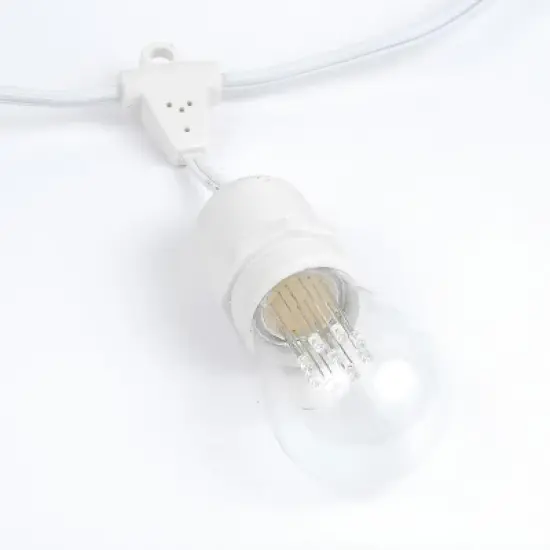 Novelty Lights Edison Outdoor String Lights with 50 Suspended Sockets White Wire 100 Feet image {2}