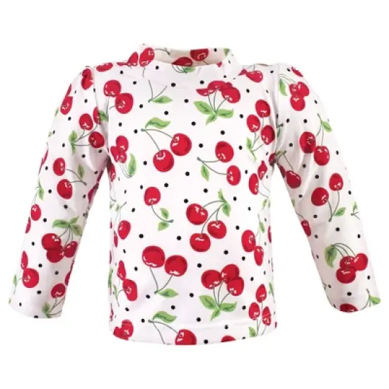 Hudson Baby Infant and Toddler Girl Swim Rashguard Set, Cherries image {2}