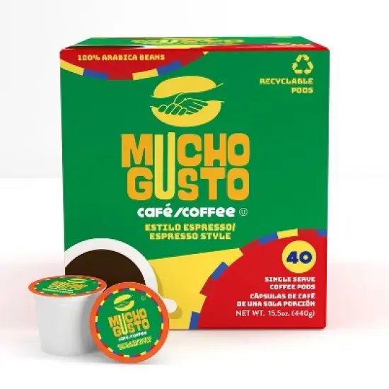 Mucho Gusto Espresso Coffee Flavored Pods, Compatible Keurig 2.0 Brewers, 40 Ct image {1}