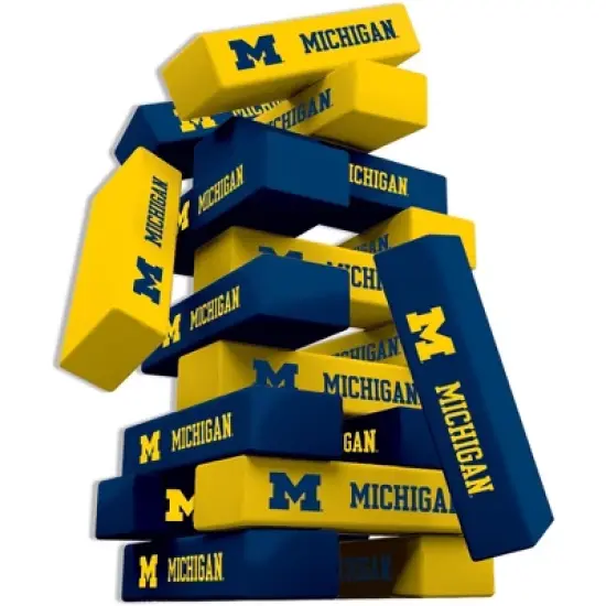 MasterPieces Real Wood Block Tumble Towers - NCAA Michigan Wolverines image {2}