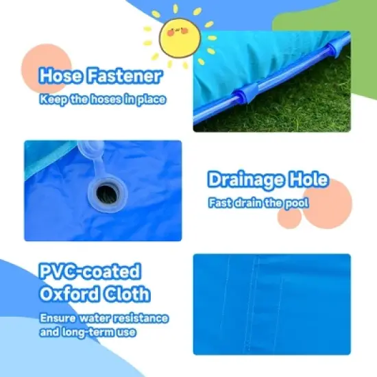 Costway Inflatable Waterslide Wet & Dry Bounce House w/Upgraded Handrail Blower Excluded image {8}