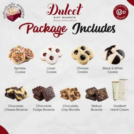 Dulcet Gift Baskets Brownies and Cookies Gift Baskets, Gourmet Gift Baskets, Retirement Food Gift Baskets for Women, Office Employee, and Teacher image {4}