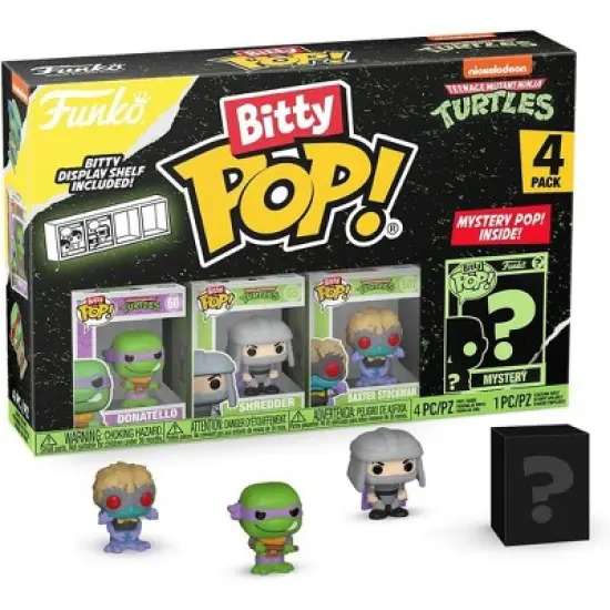 Funko Bitty POP! Teenage Mutant Ninja Turtles 4-Pack &ndash; Donatello, Shredder, Baxter Stockman & Mystery Mini Figure image {1}
