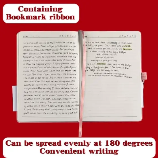 A6 PU Leather Notebook Business Notepad 96 Sheets Inner Pages(Pink) image {5}