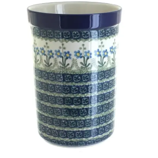 Blue Rose Polish Pottery 169 Ceramika Artystyczna Utensil Jar image {2}