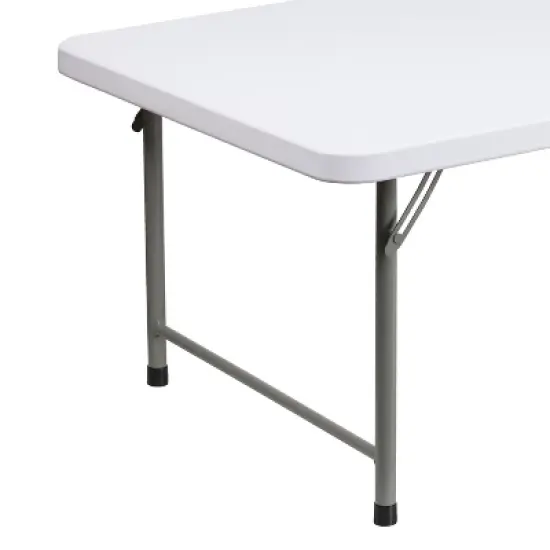 Emma and Oliver 4.93-Foot Kid's Granite White Plastic Folding Activity Table - Play Table image {4}
