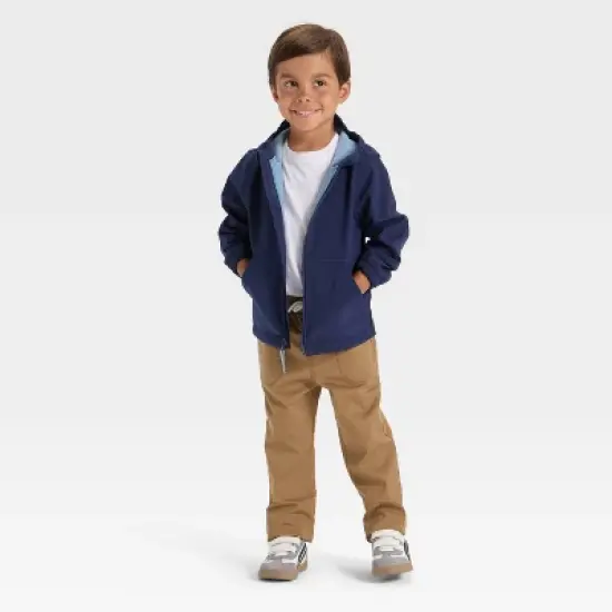 Toddler Boys' Full Zip Softshell Jacket - Cat & Jack&trade; Navy Blue image {2}