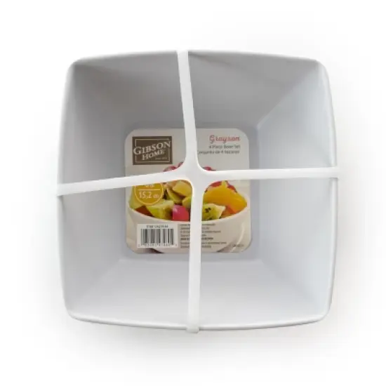 Gibson Home Grayson 4 Piece 6 Inch Melamine Bowl Set in Assorted Colors image {10}