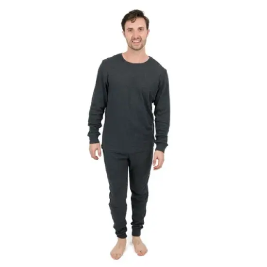 Leveret Mens Two Piece Cotton Solid Neutral Color Pajamas image {4}