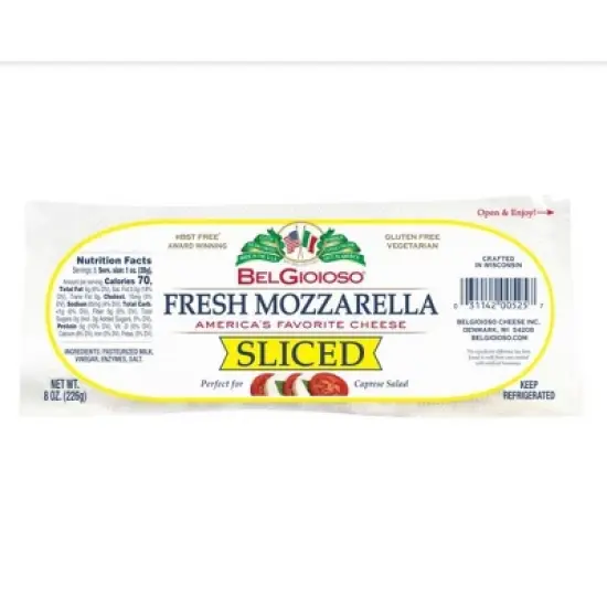 BelGioioso Fresh Mozzarella Sliced Cheese - 8oz image {6}