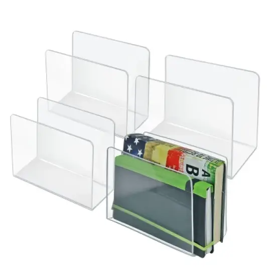 Azar Displays Clear Acrylic Desk File Holder- Medium, 4-Pack image {1}